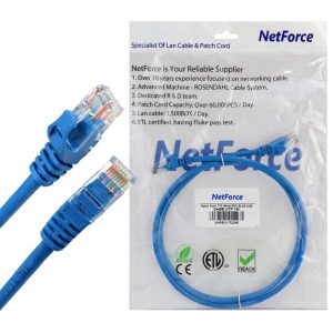کابل شبکه پچ کورد برند NetForce Cat5 1m