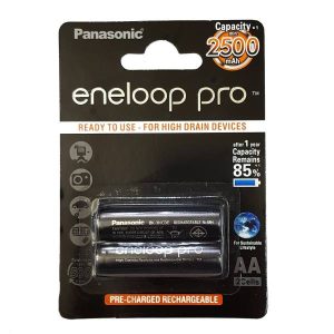 باتری قلمی قابل شارژ پاناسونیک مدل Eneloop Pro – بسته 2 عددی