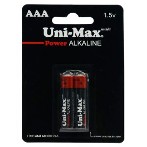 باتری دوتایی نیم قلم Uni-Max Alkaline 1.5V AAA