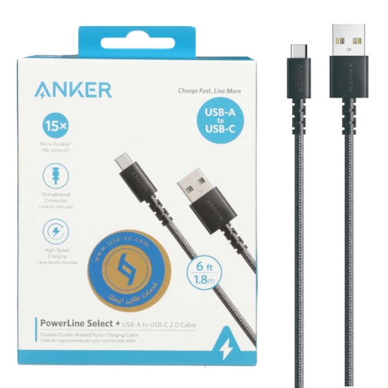 کابل USB به USB-C انکر مدل Anker A8023 طول 1.8 متر