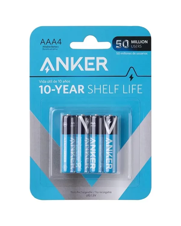 باتری نیم قلمی 1.5 ولت انکر Anker Batteries Alkaline AAA 4-pack B1820H12